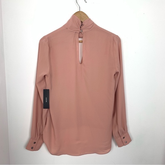 NWT Lulus High Neck Draped Blouse - Picture 4 of 8